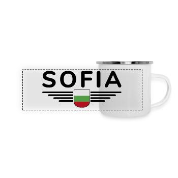 Sofia Design – Fière de la capitale bulgare - Mug panoramique émaillé - blanc - Devant