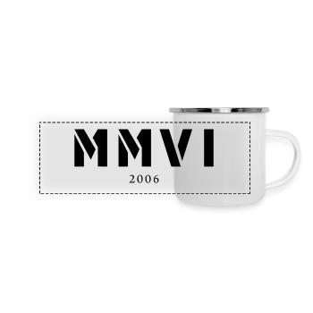 Année de naissance en chiffres romains Fabriqué en 2006 - Mug panoramique émaillé - blanc - Devant