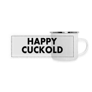 Happy cuckold - Panorama Emaille-Tasse - Weiß - Vorne