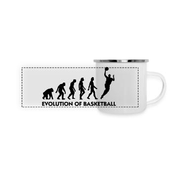 Die Evolution von Basketball - Panorama Emaille-Tasse - Weiß - Vorne