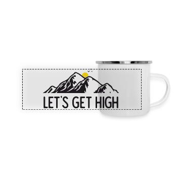 Mountains - Let's Get High - Panoramic Camper Mug - white - Front