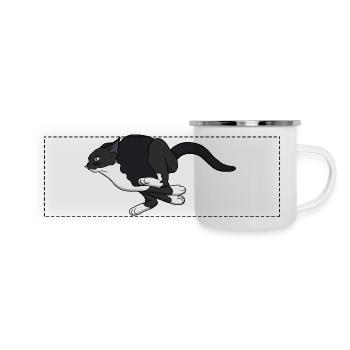 Midnight Leap Noir Cat - Panoramic Camper Mug - white - Front