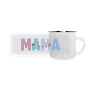 Maman jumelle - Mug panoramique émaillé - blanc - Devant