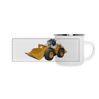 Radlader - Panorama Emaille-Tasse - Weiß - Vorne
