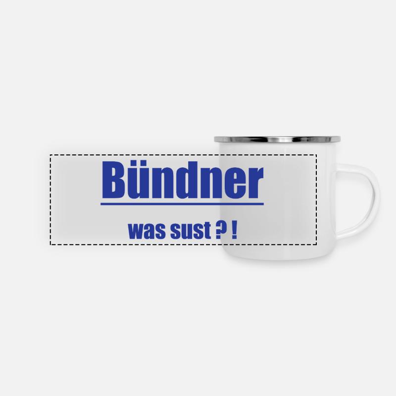 Bündner Was Sust?! - Panorama Emaille-Tasse - Weiß