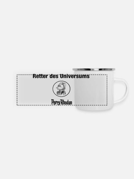 Gucky – Retter des Universums schwarz - Panorama Emaille-Tasse - Weiß