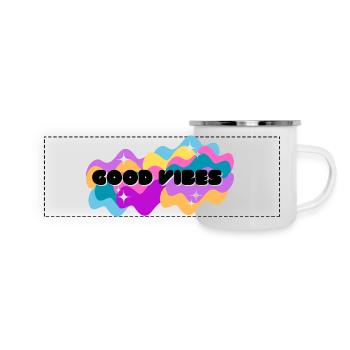 Bonnes vibrations positives - Mug panoramique émaillé - blanc - Devant
