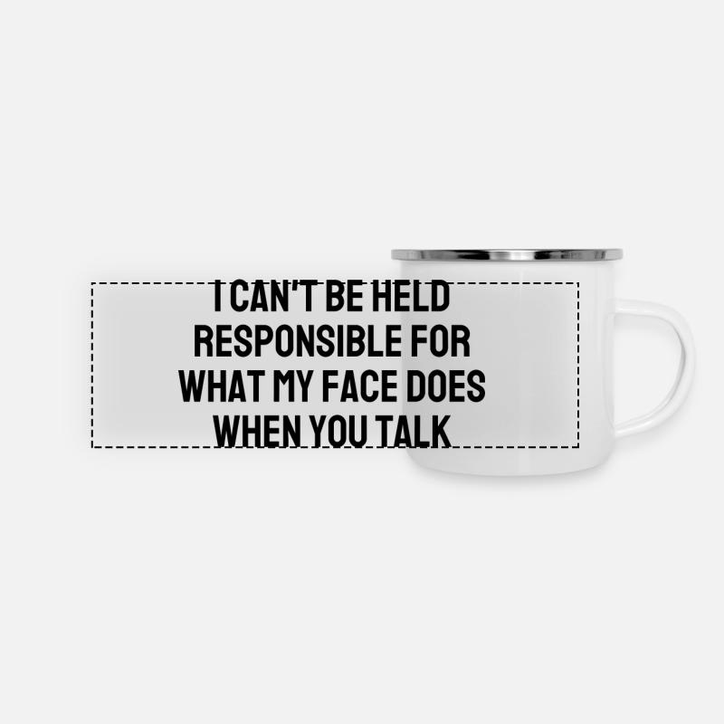 I CanT Be Held Responsible For What My Face Does W - Panoramic Camper Mug - white