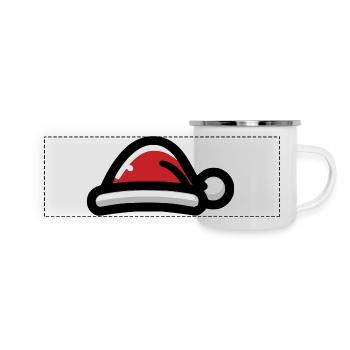 Chapeau de Père Noël - Mug panoramique émaillé - blanc - Devant