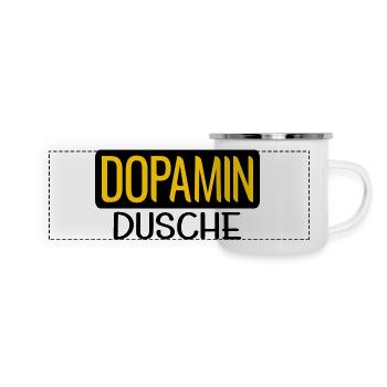 DOPAMIN DUSCHE GEHIRN - Panorama Emaille-Tasse - Weiß - Vorne