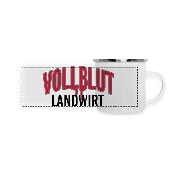 Vollblut Landwirt - Panorama Emaille-Tasse - Weiß - Vorne