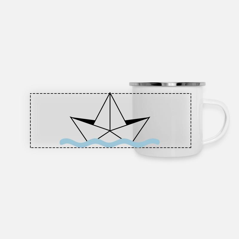 Paper Ship - Panoramic Camper Mug - white