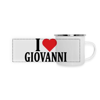 T-Shirt Ich liebe Giovanni T-Shirt Geschenkidee - Panorama Emaille-Tasse - Weiß - Vorne