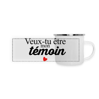 Willst du mein Zeuge sein? - Panorama Emaille-Tasse - Weiß - Vorne
