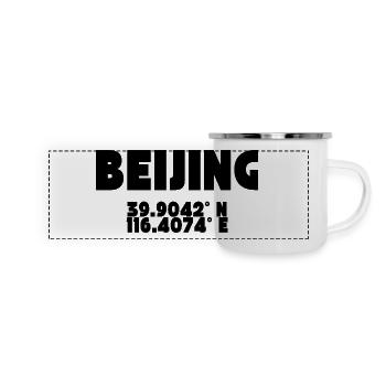 Pékin - Concevoir avec des coordonnées - Mug panoramique émaillé - blanc - Devant