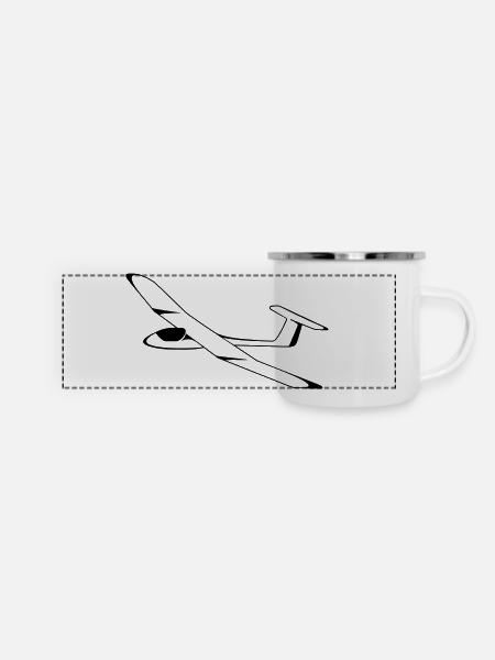 segelflugzeug - Panorama Emaille-Tasse - Weiß