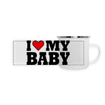 I love my baby - Mug panoramique émaillé - blanc - Devant
