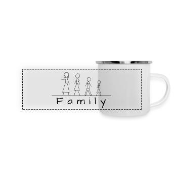 Stick figure family - Panoramic Camper Mug - white - Front