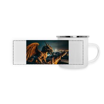 Gargoyle mit einem bösen Lächeln Monster dunkler Horror - Panorama Emaille-Tasse - Weiß - Vorne