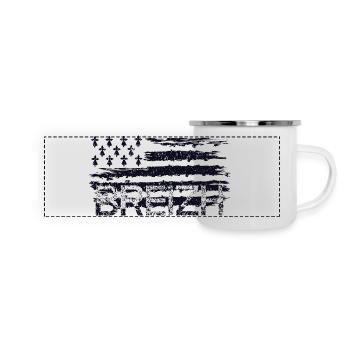 drapeau breton,BREIZH vintage,bretagne flag,BZH - Mug panoramique émaillé - blanc - Devant