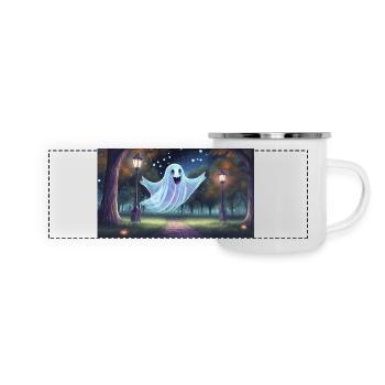 Ghost - Junge niedliche kleine Monster - Panorama Emaille-Tasse - Weiß - Vorne