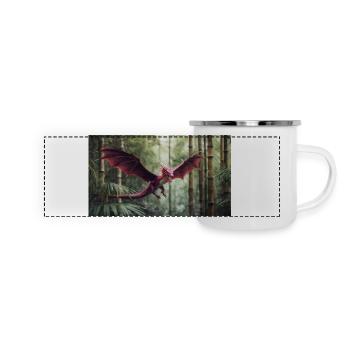 Un petit dragon violet majestueux et réaliste - Mug panoramique émaillé - blanc - Devant