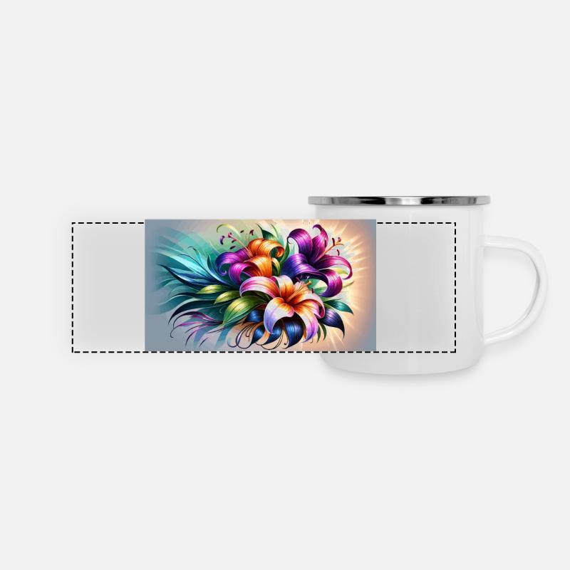 Blossom splendour large - Panoramic Camper Mug - white