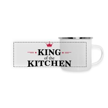 Tablier de cuisine pour homme - Mug panoramique émaillé - blanc - Devant