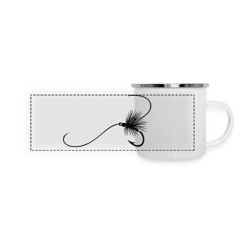 Fly Fishing Angler Gone Fishing - Panoramic Camper Mug - white - Front