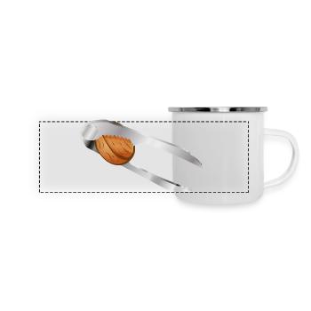 Walnuss im Nussknacker–klassisches Weihnachtsmotiv - Panorama Emaille-Tasse - Weiß - Vorne