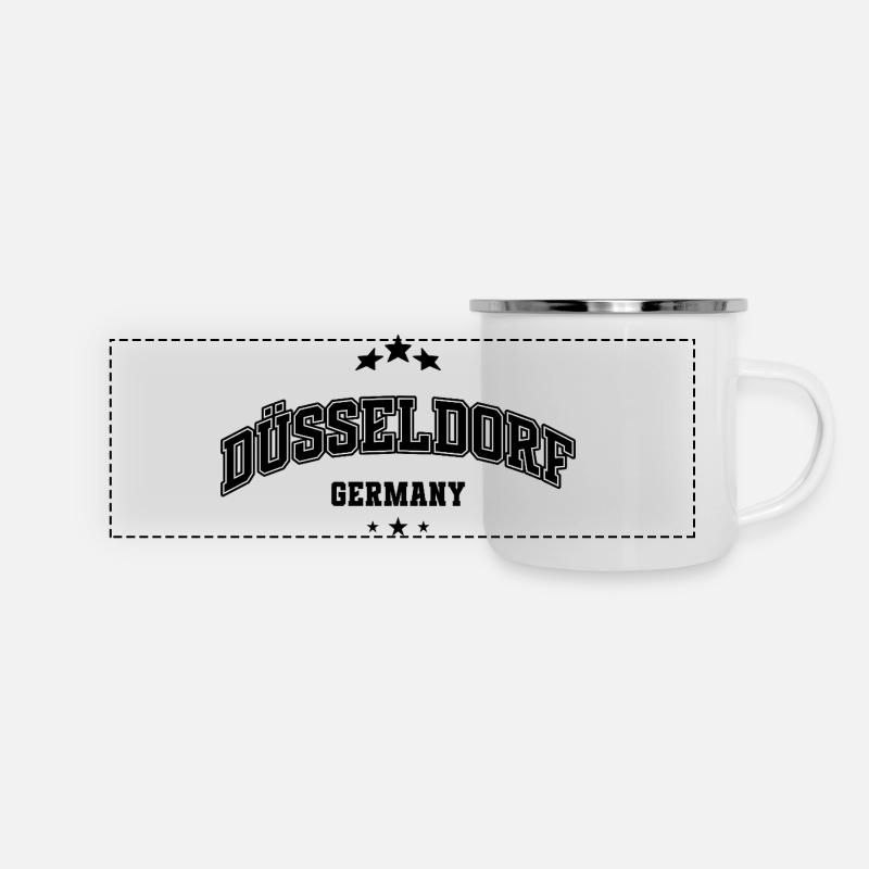 Düsseldorf Lettering – Minimalist Typography - Panoramic Camper Mug - white