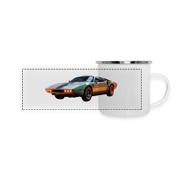 Futuristic super fast car - Panoramic Camper Mug - white - Front