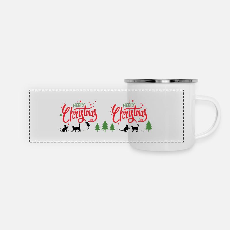 Merry Christmas Cat - Panoramic Camper Mug - white