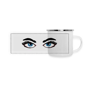 De beaux yeux... - Mug panoramique émaillé - blanc - Devant