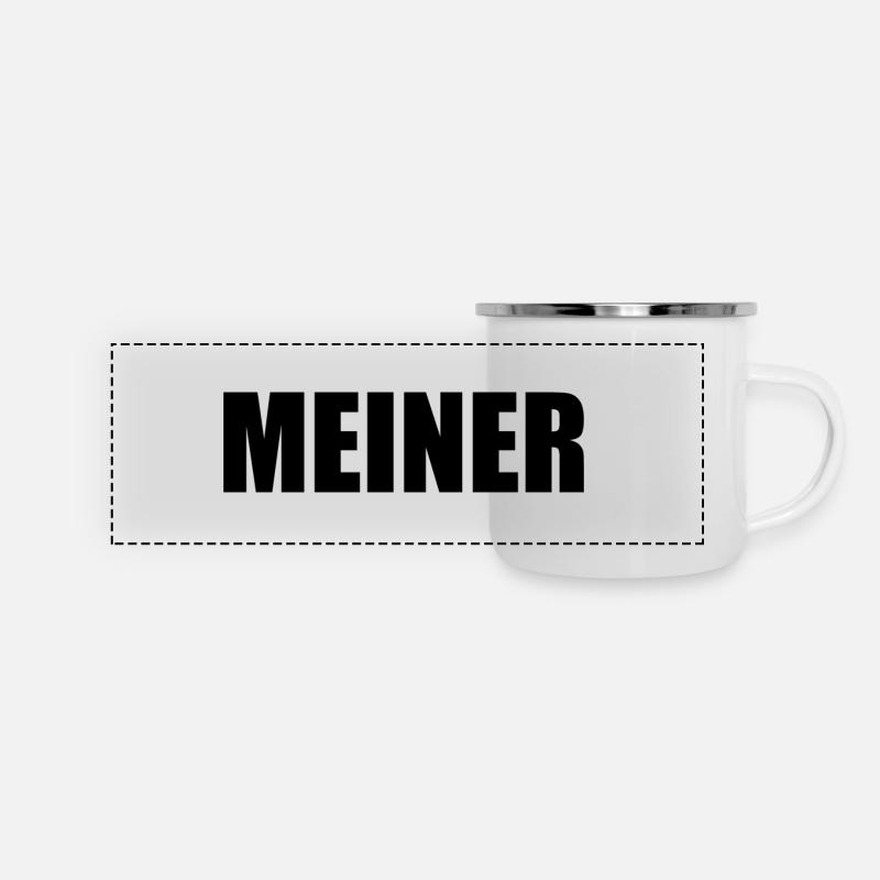 Mug panorama « MINE » - noeud - Mug panoramique émaillé - blanc