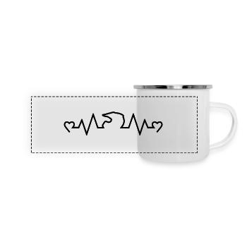 Herzfrequenzhelm für Biker und Biker - Panorama Emaille-Tasse - Weiß - Vorne