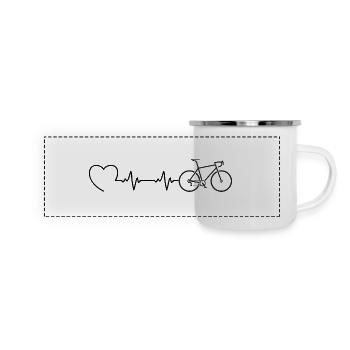 Heartbeat - Impression de roue - Mug panoramique émaillé - blanc - Devant