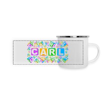 CARL colourful cubes - Panorama Emaille-Tasse - Weiß - Vorne