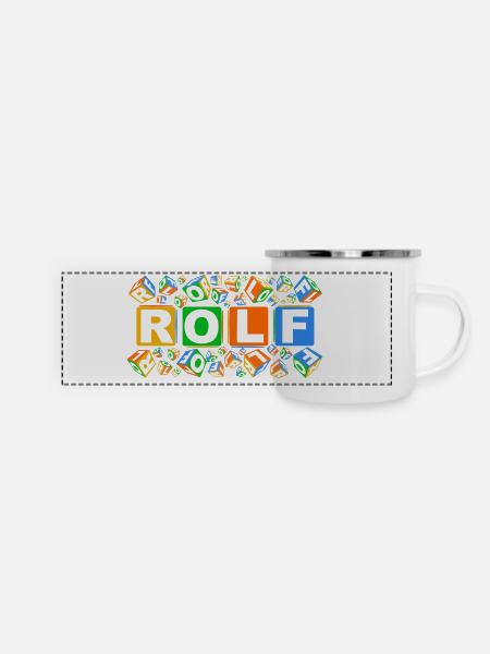 ROLF colourful cubes - Panorama Emaille-Tasse - Weiß