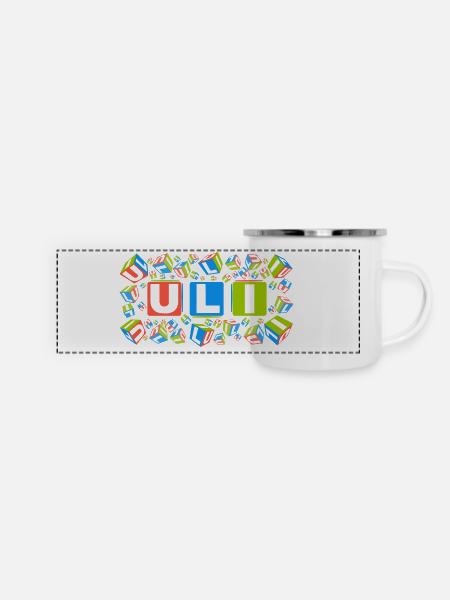 ULI colourful cubes - Panorama Emaille-Tasse - Weiß