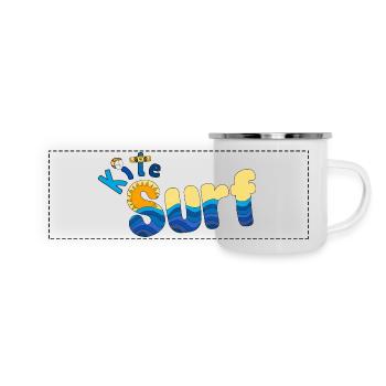 Kitesurf Schriftzug - Panorama Emaille-Tasse - Weiß - Vorne
