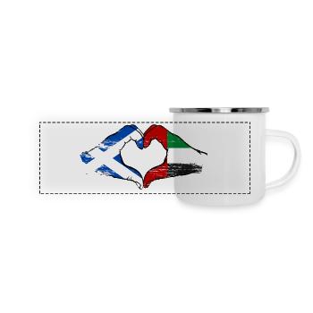 Schottland Vereinigte Arabische Emirate Flagge - Panorama Emaille-Tasse - Weiß - Vorne