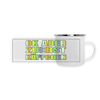 Caffeine Coffee Bean Working Quote Coffee Pot - Panoramic Camper Mug - white - Front