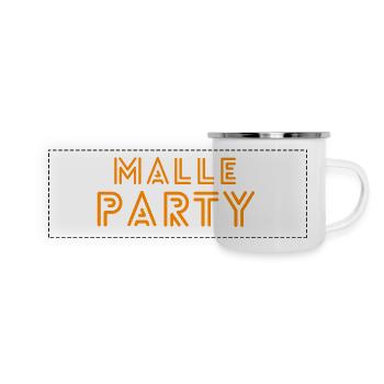 Malle Party, Mallorca, Malle, Party, Bierkönig - Panorama Emaille-Tasse - Weiß - Vorne