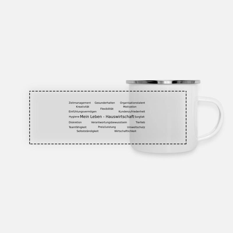 My Life - Ménage (design sombre) - Mug panoramique émaillé - blanc
