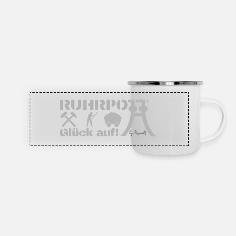 Ruhrpott-Design par Pioswelt - Mug panoramique émaillé - blanc