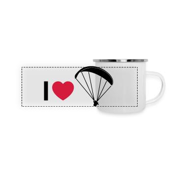 i love paragliding - Mug panoramique émaillé - blanc - Devant