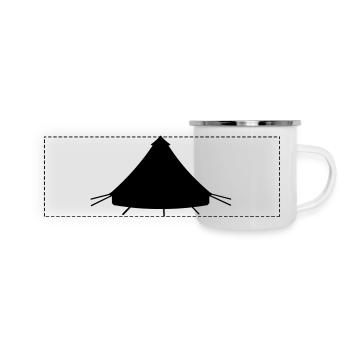 Zelt - Panorama Emaille-Tasse - Weiß - Vorne