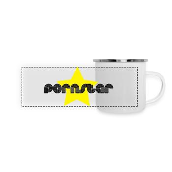 pornstar - Mug panoramique émaillé - blanc - Devant