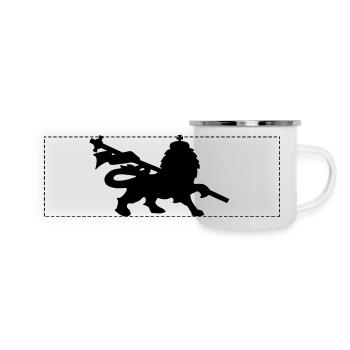Löwe lion rasta dub music king fun symbol - Panorama Emaille-Tasse - Weiß - Vorne